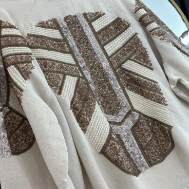 Kadın Keten İşlemeli Kimono