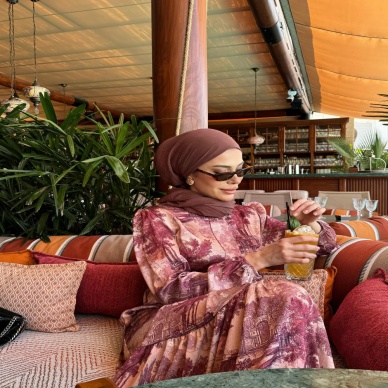 Merwish Yaz Elbise Desenli Bordo