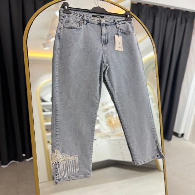 Kadın My312 Paçası Taşlı Jean