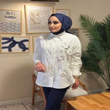 Kadın My312 Çiçek Detaylı Gömlek