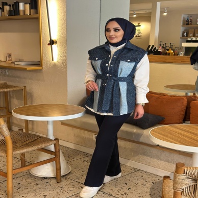 Kadın My312 Arkası Taşlı Yelek