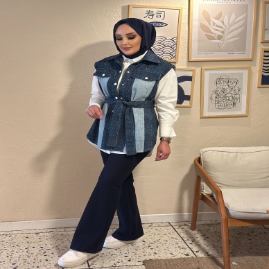 Kadın My312 Arkası Taşlı Yelek