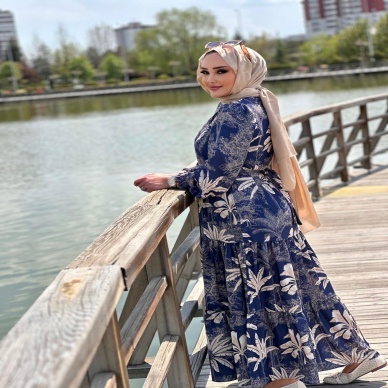 Merwish Kadın Yaz Elbise Mavi