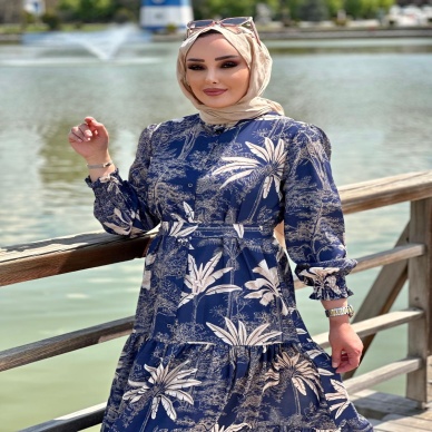 Merwish Kadın Yaz Elbise Mavi