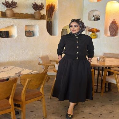 Kadın My312 Düğmeli Ribanalı Takım