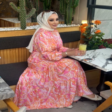Merwish Yaz Elbise Vintage Renkli