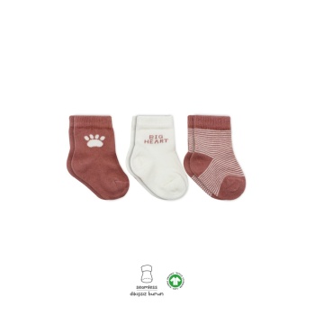 3Lü Penye Soket Çorap BS10110 Pudra