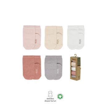 5li Penye Soket Kutulu Basic Çorap 10131 Pudra