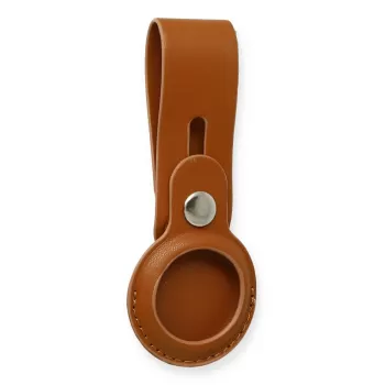 Newface Airtag Askılı Deri Kılıf - Taba