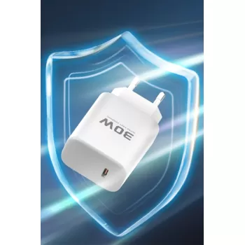 Joko JK89 30W Type-C Çıkışlı Ekstra DC67 1M Type-C to Type-C Kablolu PD Şarj Cihazı - Beyaz