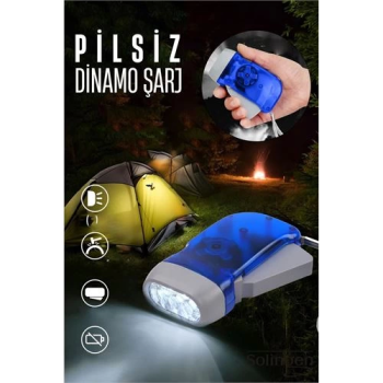 BFS Kendinden Dinamo Şarjlı Pilsiz Acil Durum El Feneri Manuel Şarjlı El Feneri