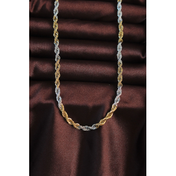 BFS 316L Çelik Çift Renk Burgu Tasarımlı Kolye