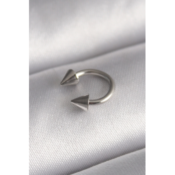 BFS 316L Çelik Gümüş Renk Halka Çivi Model Kadın Piercing