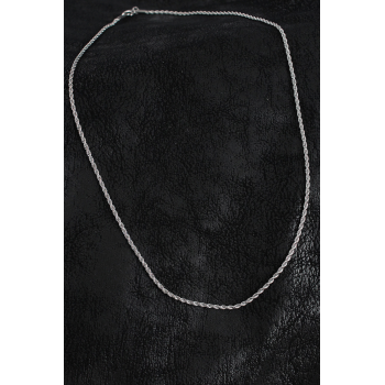 BFS 316L Çelik Halat Zincir Model Gümüş Renk Erkek Kolye