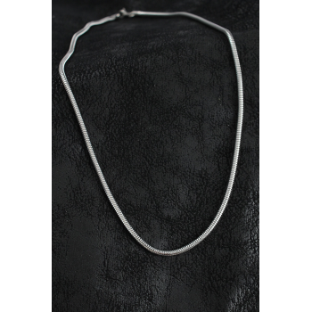 BFS 316L Çelik Oval İtalyan Zincir Model Gümüş Renk Erkek Kolye