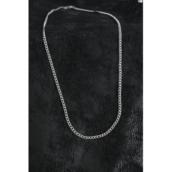 BFS 316L Çelik İnce Klasik Zincir Model Gümüş Renk Erkek Kolye