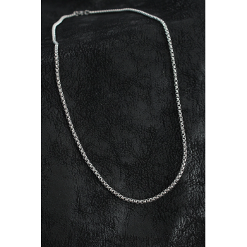 BFS 316L Çelik Örme Zincir Model Gümüş Renk Erkek Kolye