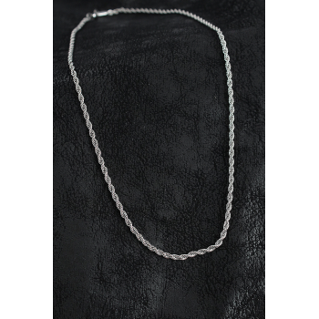 BFS 316L Çelik Burgu Zincir Model Gümüş Renk Erkek Kolye