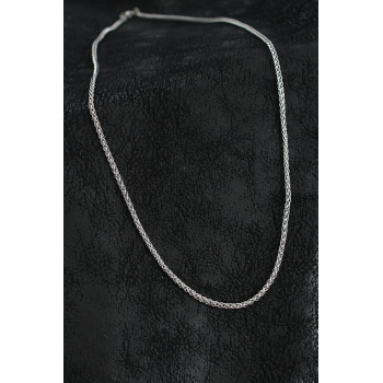 BFS 316L Çelik Örgü Zincir Model Gümüş Renk Erkek Kolye