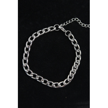 BFS 316L Çelik Kalın Klasik Model Gümüş Renk Erkek Bileklik