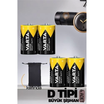 BFS D Tip Büyük Şişman 4 lü Pil Seti Varta