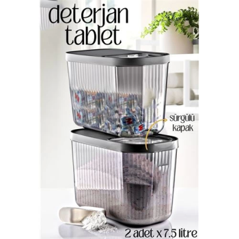 BFS  MultiBox Deterjan Tablet Kutusu Sürgülü Kapak 7.5 Litre 2 ADET