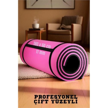 BFS  Pilates Matı- Spor Matı - Yoga Matı 11 mm Çift Taraflı Pembe