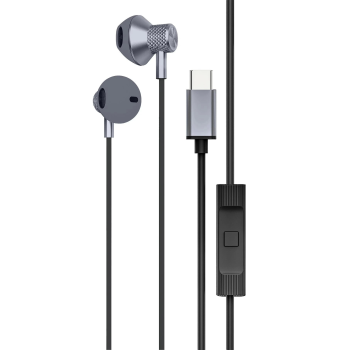 BFS LS-730 1.2M iPhone 15 Serisi ile Uyumlu Type-C Kablolu Kulaklık - Gri