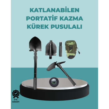 Çok İşlevli Bahçe ve Kamp Aleti – Pusulalı ve Kaymaz Saplı