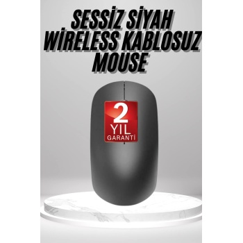 Siyah Kablosuz Mouse Wireless Mouse Minimal Tasarım