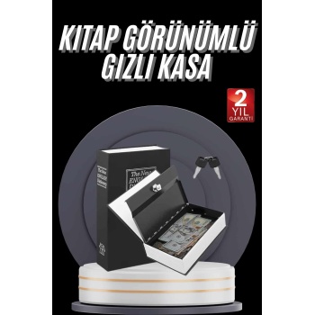Gizli Kasa Kilitli Sözlük Görünümlü 18cm Gizli Kasa Büyük Boy Anahtarlı