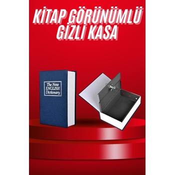 Kitap Görünümlü Gizli Kasa Büyük Boy Anahtarlı Kilitli Para Kasası