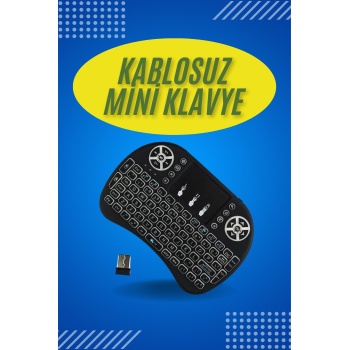 Işıklı Kablosuz Mini Klavye ve Dokunmatik Mouse Seti Türkçe Kablosuz
