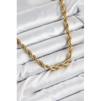 BFS 316L Çelik Burgu Model Gold Renk Kadın Kolye