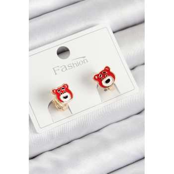 BFS Pirinç Ayıcık Model Gold Renk Çocuk Küpe