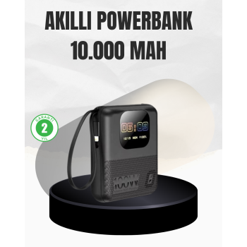 Çoklu Cihaz Destekli 10000 mAh Powerbank Akıllı Ekranlı Taşınabilir Şarj Aleti