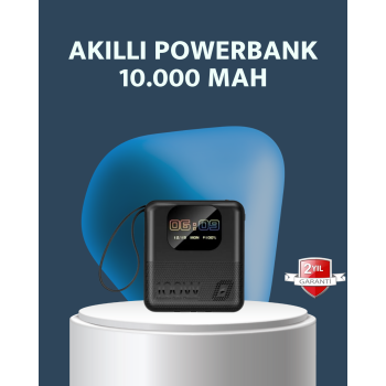 2025 Model 10000 mAh Akıllı Powerbank ve Akıllı Saat Özellikli Şarj Cihazı