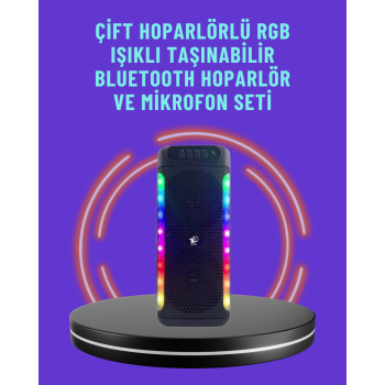 Ev ve Dış Mekan Kullanımına Uygun RGB Işıklı Hoparlör