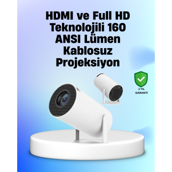 4K Uyumlu 130 İnç Full HD Projeksiyon Cihazı ve Kablosuz Aktarım Özelliği
