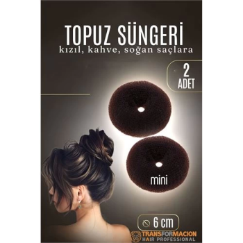 BFS KAHVE Mini Saç Topuz Süngeri 2 ADET 6 CM Çap 2.5 cm Kalınlık