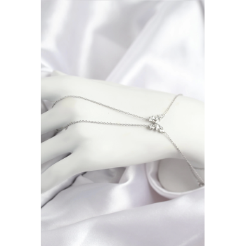 BFS Pirinç Zirkon Taşlı Kelebek Model Gümüş Renk Şahmeran