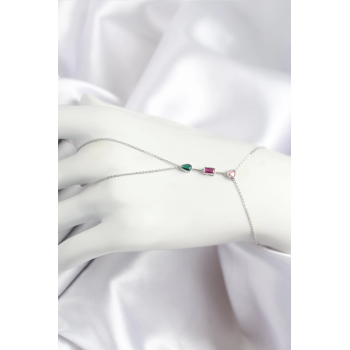 BFS Pirinç Renkli Zirkon Taşlı Model Gümüş Renk Şahmeran