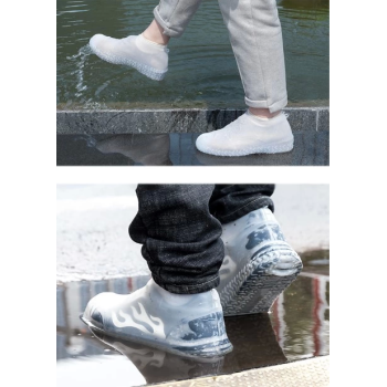 BFS Silikon Ayakkabı Kılıfı Kaymaz Su Kir Geçirmez M Beden Beyaz