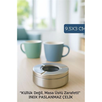 BFS  Inox Çelik Küllük – 9.5 cm x 3 cm | Modern, Hijyenik ve Dayanıklı Tasarım