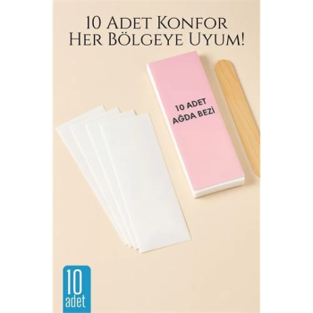 BFS 10’lu Ağda Bezi Seti + Spatula | Her Bölgeye Uyumlu | Evde Pratik Tüy Alma İçin