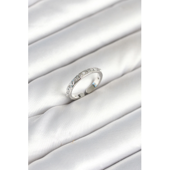 BFS Pirinç Gümüş Renk Zirkon Taşlı Kadın Yüzük