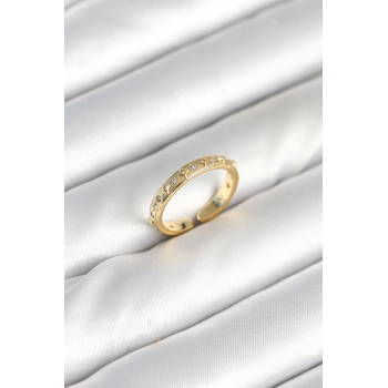 BFS Pirinç Gold Renk Zirkon Taşlı Kadın Yüzük