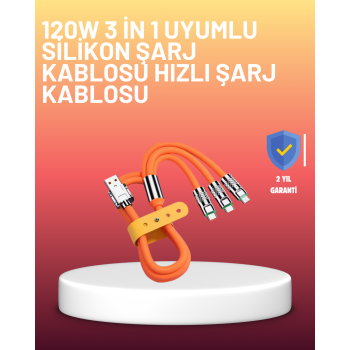 Çinko Alaşımlı Uçlu 120 W Şarj Kablosu – Dolaşmaya Dayanıklı 1,2 m USB Kablo