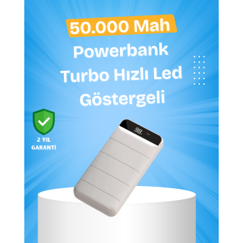 Çoklu Cihaz Uyumlu LED Ekranlı 50000 mAh Powerbank