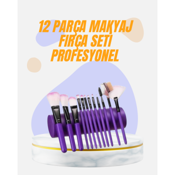 Doğal Görünüm Sağlayan Yumuşak Kıllı 12 Parça Makyaj Fırça Seti Günlük ve Profesyonel Kullanıma Uygun
